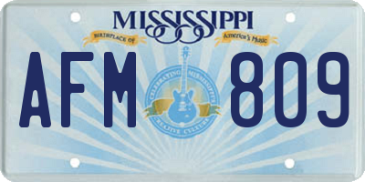 MS license plate AFM809