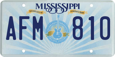 MS license plate AFM810