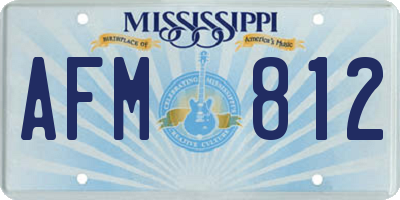 MS license plate AFM812
