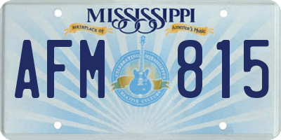 MS license plate AFM815