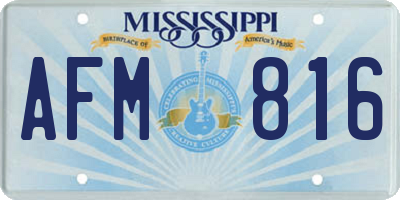 MS license plate AFM816