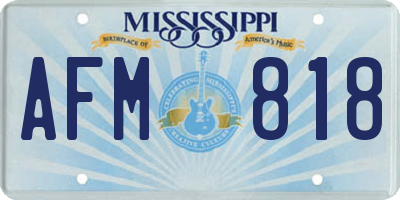MS license plate AFM818