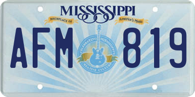 MS license plate AFM819