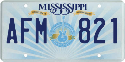 MS license plate AFM821