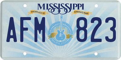 MS license plate AFM823