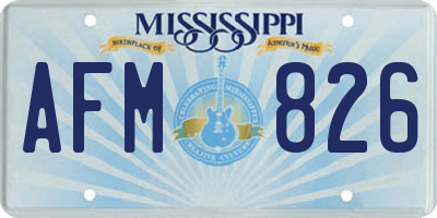 MS license plate AFM826