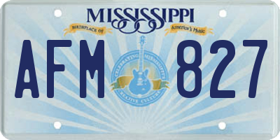 MS license plate AFM827