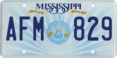MS license plate AFM829