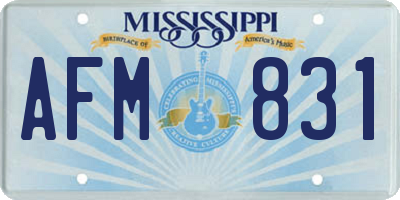 MS license plate AFM831