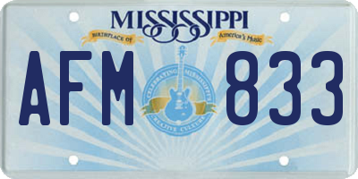 MS license plate AFM833