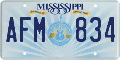MS license plate AFM834