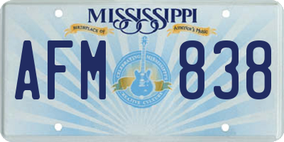 MS license plate AFM838