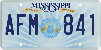 MS license plate AFM841