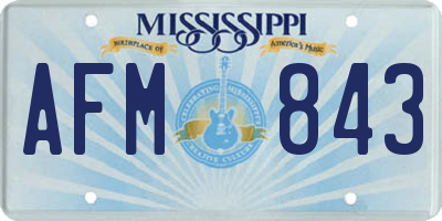 MS license plate AFM843