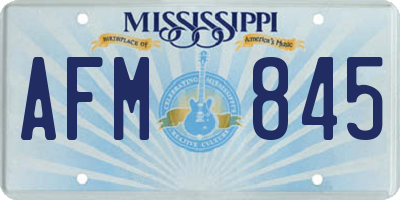 MS license plate AFM845