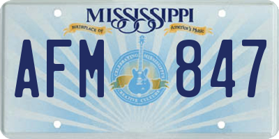 MS license plate AFM847