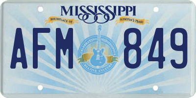 MS license plate AFM849
