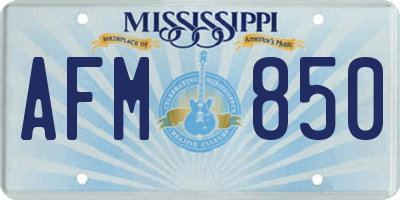 MS license plate AFM850