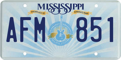 MS license plate AFM851