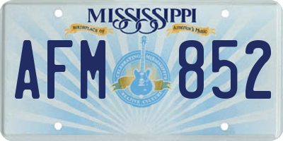MS license plate AFM852