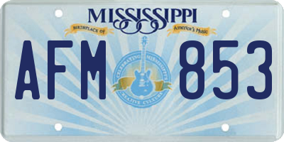 MS license plate AFM853