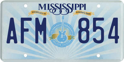 MS license plate AFM854