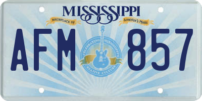 MS license plate AFM857