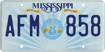 MS license plate AFM858