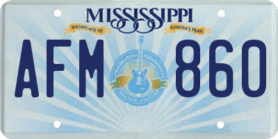 MS license plate AFM860
