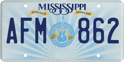 MS license plate AFM862