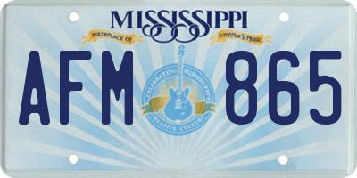 MS license plate AFM865