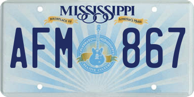 MS license plate AFM867