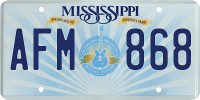MS license plate AFM868