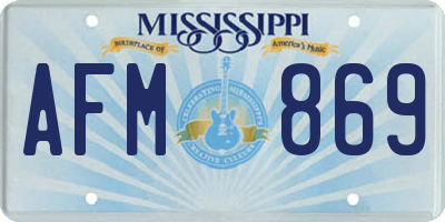 MS license plate AFM869