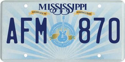 MS license plate AFM870
