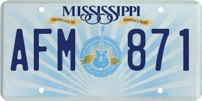 MS license plate AFM871
