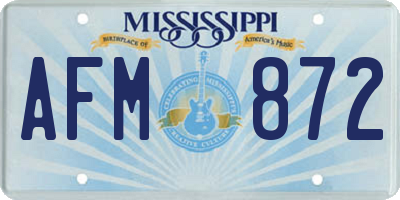 MS license plate AFM872