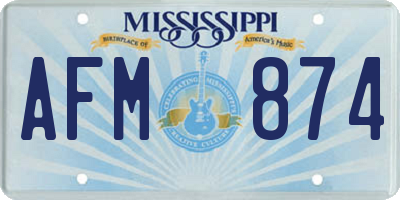 MS license plate AFM874