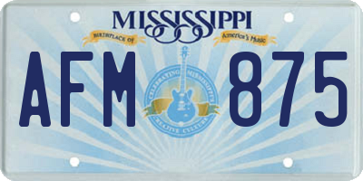 MS license plate AFM875