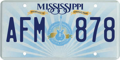 MS license plate AFM878
