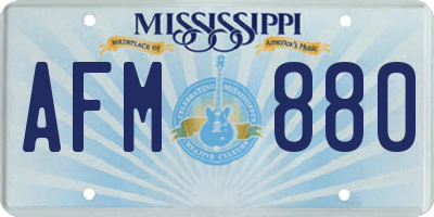 MS license plate AFM880