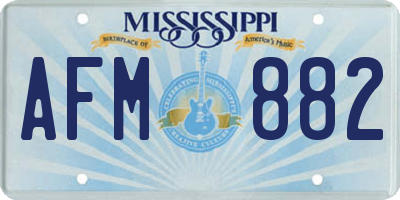 MS license plate AFM882