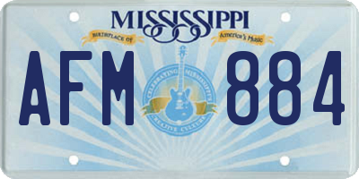 MS license plate AFM884