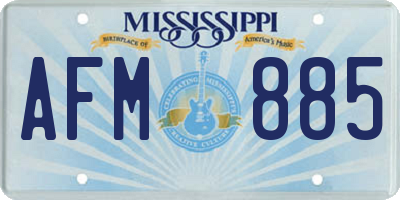 MS license plate AFM885