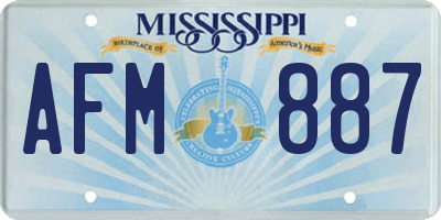 MS license plate AFM887