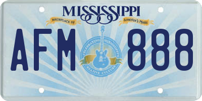 MS license plate AFM888