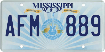 MS license plate AFM889