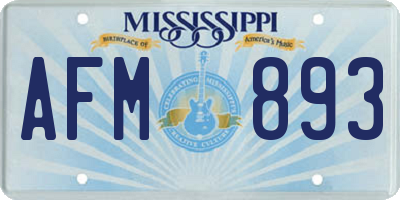 MS license plate AFM893