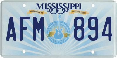 MS license plate AFM894