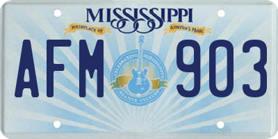 MS license plate AFM903
